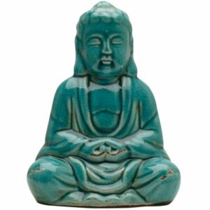 Turquoise Crackle Glaze Sitting Thai Buddha 20 cm