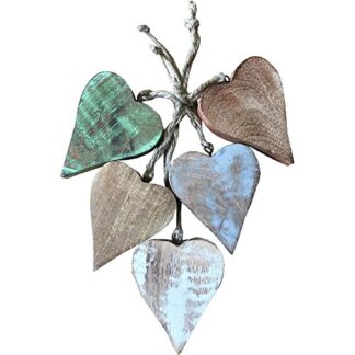 Assorted Wooden Hearts x 4 in assorted colours