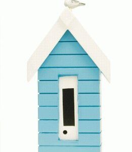 Beach Hut Moneybox - Colours Vary - Pink, White, Aqua, Light Blue, Royal Blue