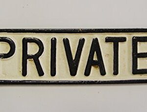 Decorative Door Sign with "PRIVATE" Rectangular Cast Iron Country Style 19.5 CM x 5 CM
