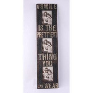 Distressed Wooden Photo Frame 'A Smile Is The Prettiest Thing You Can Wear'