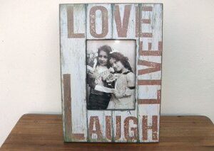 Distressed Wooden Photo Frame ' love Live Laugh