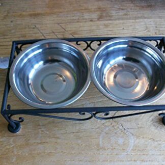 Double Cat Dish in Metal Holder