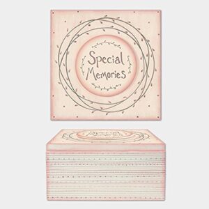 East of India Large Wooden Striped Pale Pink and Cream Keepsake Box Special Memories