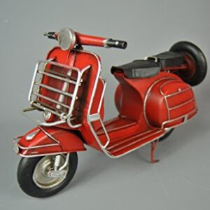 Scooter Ornament Motor Bike Red Metal Retro style Model