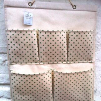 GISELA GRAHAM GREEN SPOT FABRIC ROOM TIDY - ORGANISER
