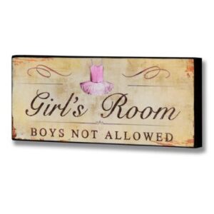 Girl's Room Plaque in Beige