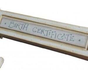 New Baby Gift Cream Wooden Birth Certificate Holder Shabby Chic