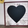 Postcard Blackboard with heart chalk board and pegs on a string