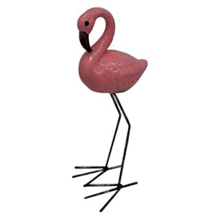 Quay Tall Stoneware and Metal Flamingo Standing Ornament