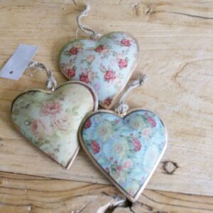 Set of 3 Heart Metal Decoration