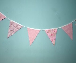 Shabby Chic Styled Pink Cotton Bunting