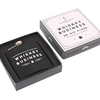 The Dapper Chap Whiskey Business Hip Flask, Matt Black and Stainless Steel