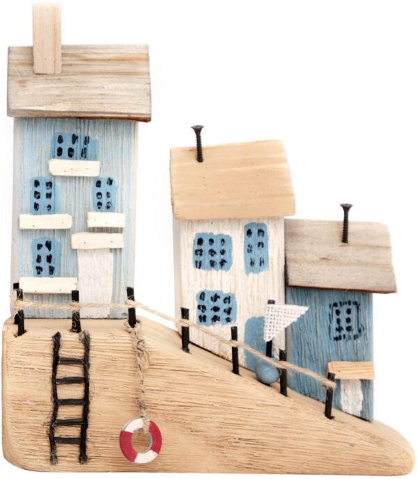 Nautical Seashore Coastal Triple Beach House Wood Decoration - Image 3