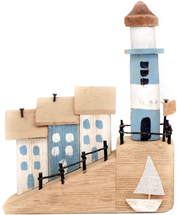 Nautical Seashore Coastal Triple Beach House Wood Decoration - Image 4